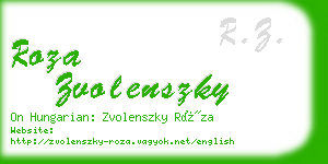 roza zvolenszky business card